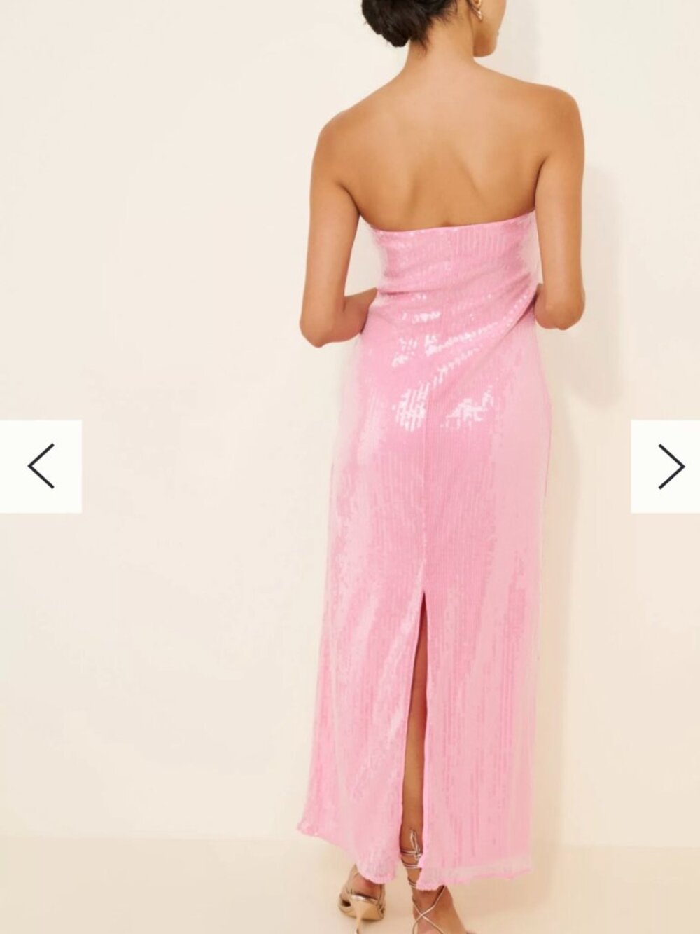 Hutch Strapless Sequin Column Midi Dress (Pink, Large) - Picture 2 of 5
